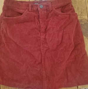 Burgandy, corduroy mini skirt